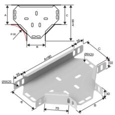 Ardic Cable Trays Horizontal TEE H50